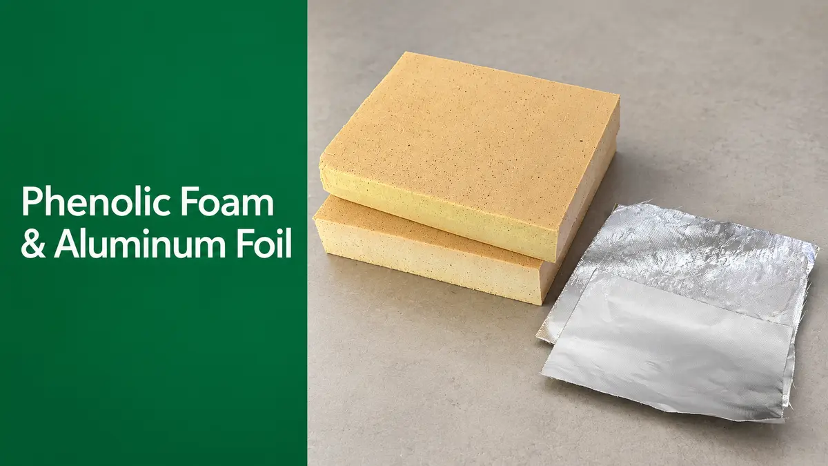 Phenolic Foam and Aluminum Foil Bonding Samples Phenolic foam blocks and embossed aluminum foil samples for adhesive bonding.